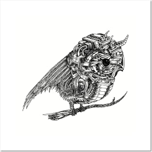 Mechanical Owl | Line Art Posters and Art